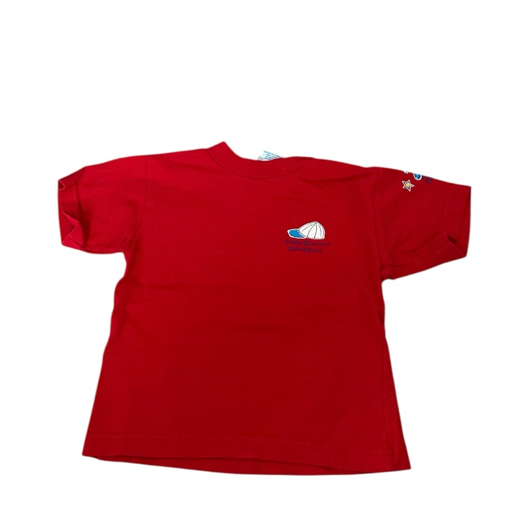 🔴BABY B’GOSH: Boy 18 months, red baseball theme short sleeve shirt preowned🔴
